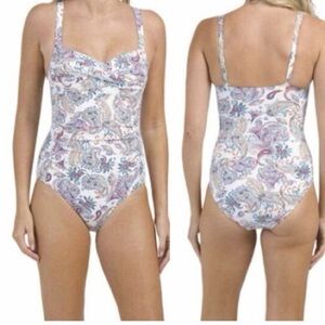 NIP TUCK White Paisley One Piece Recycled Swimsuit